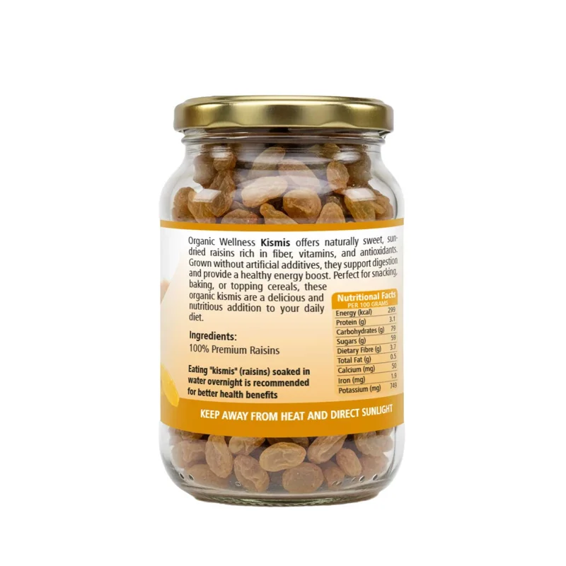 Organic Wellness Seedless Green Raisins (Kismis) – Gluten Free – 150 g thumbnail