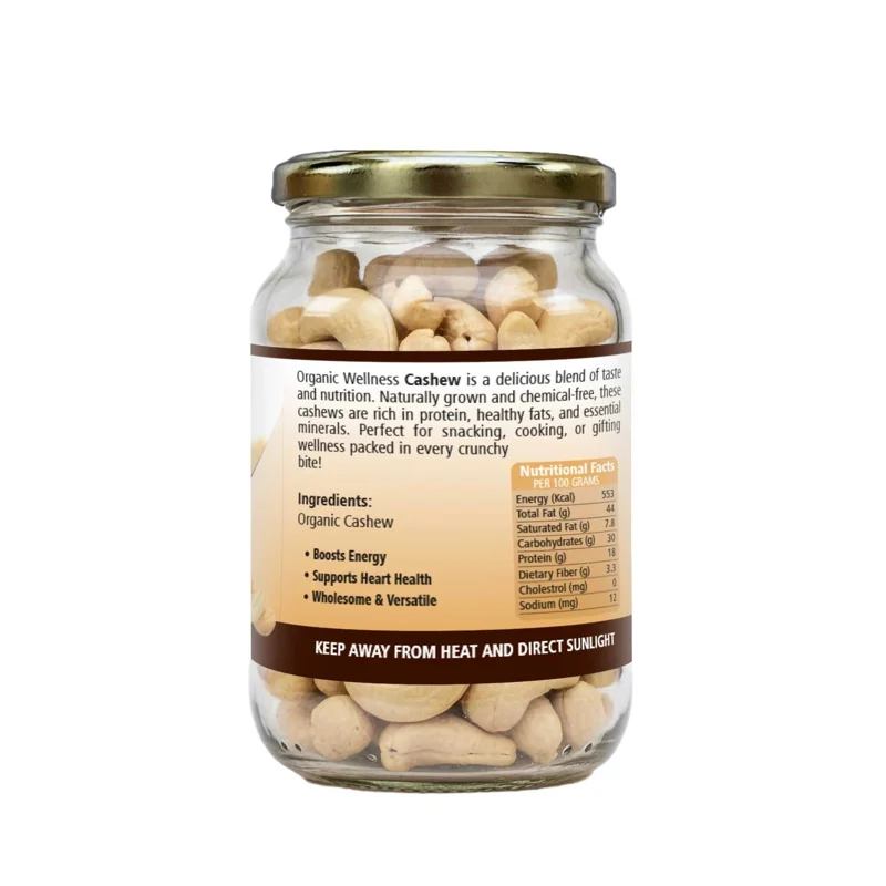 Organic Wellness Cashew (Kaju) – Premium Whole – Gluten Free – 150 g thumbnail