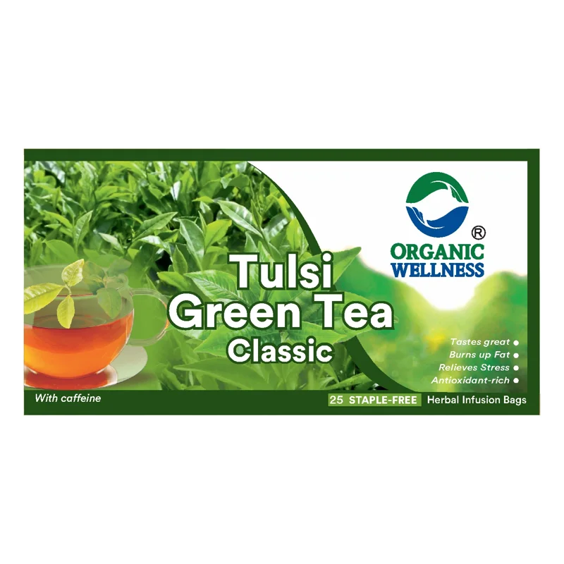 Organic Wellness Tulsi Green Tea Classic 25 Teabags – Certified Organic – Antioxidant Rich thumbnail