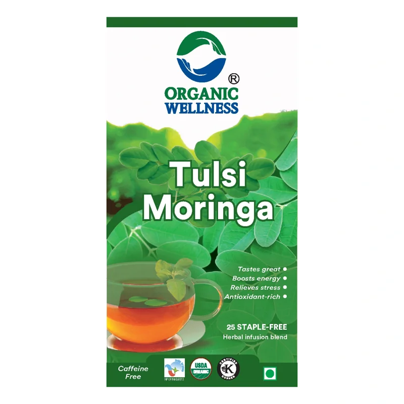 Organic Wellness Tulsi Moringa Tea – Rich in Nutrients – Immunity Booster – 25 Teabags