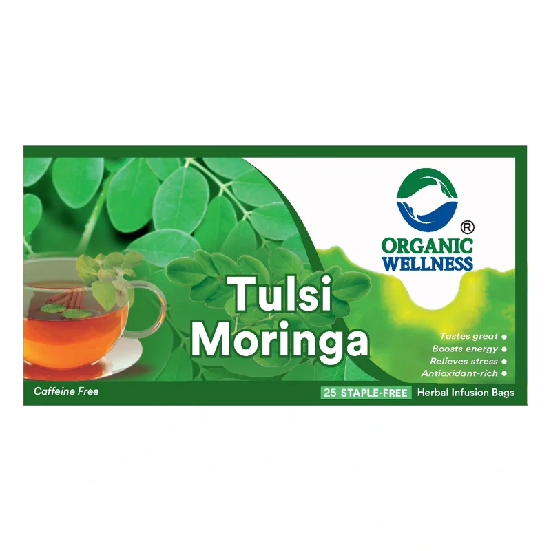 Organic Wellness Tulsi Moringa Tea – Rich in Nutrients – Immunity Booster – 25 Teabags thumbnail