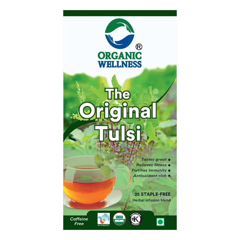 Organic Wellness The Original Tulsi Tea – Certified Organic – Adaptogen, Stress Relief – 25 Teabags