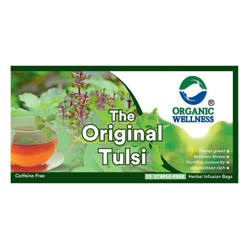 Organic Wellness The Original Tulsi Tea – Certified Organic – Adaptogen, Stress Relief – 25 Teabags thumbnail