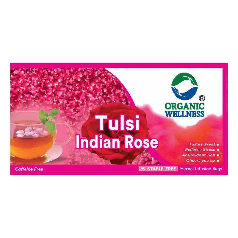 Organic Wellness Tulsi Indian Rose Tea – Certified Organic – Rich in Antioxidants, Good for Skin – 25 Teabags thumbnail