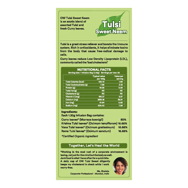 Organic Wellness Sweet Neem Tea – Blood Purifier – Skin Health – 25 Teabags thumbnail