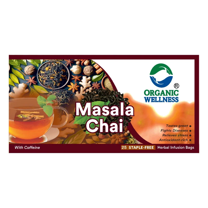 Organic Wellness Masala Chai Tea – Traditional Indian Spiced Tea – 25 Teabags thumbnail