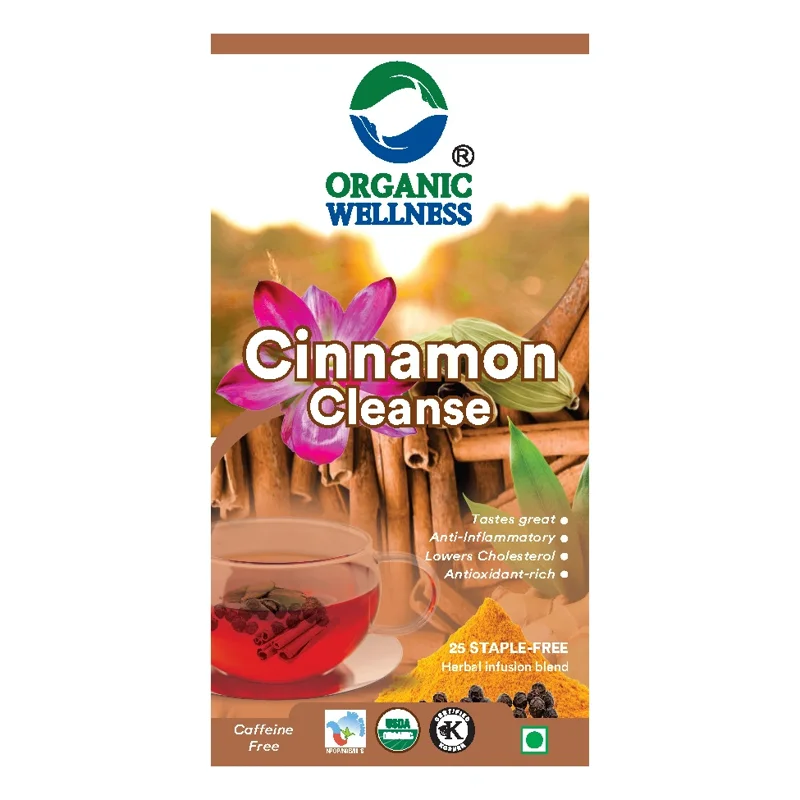 Organic Wellness Cinnamon Cleanse Tea – Detox & Cleansing – 25 Teabags