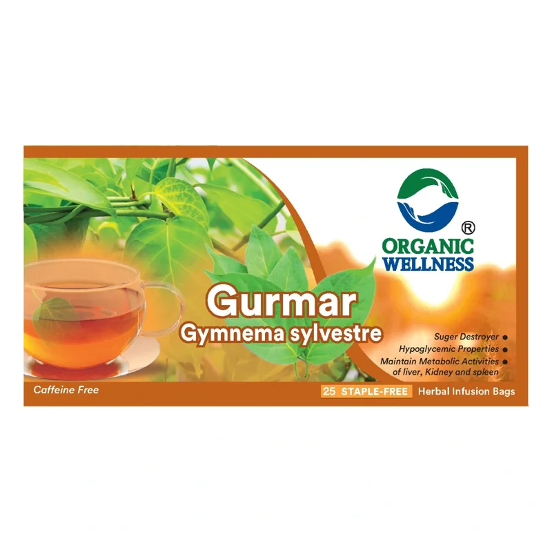 Organic Wellness Gurmaar Gymnema Sylvestre Tea – Certified Organic – Blood Sugar Support – 25 Teabags thumbnail