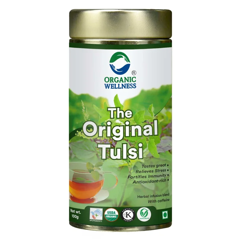 Organic Wellness The Original Tulsi Tea – Adaptogen – Stress Relief – 100 g Tin thumbnail