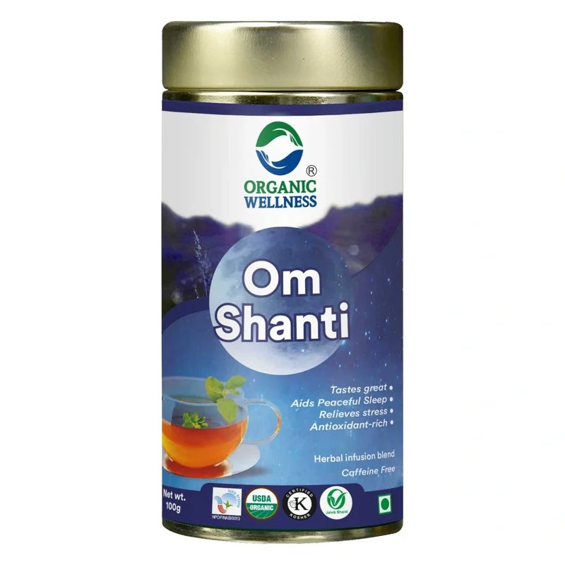 Organic Wellness Om Shanti Tea – Calming & Relaxing – Stress Relief – 100 g Tin
