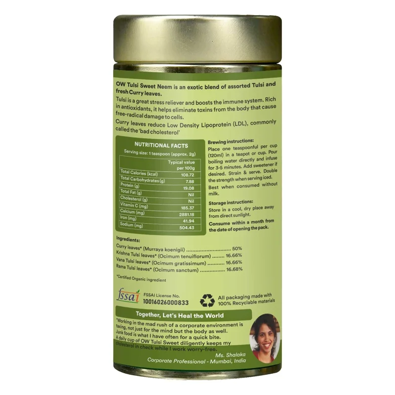 Organic Wellness Sweet Neem Tea – Blood Purifier – Skin Health – 100 g Tin thumbnail