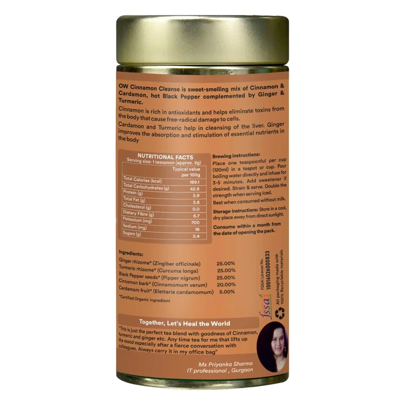 Organic Wellness Cinnamon Cleanse Tea – Detox & Cleansing – 100 g Tin thumbnail