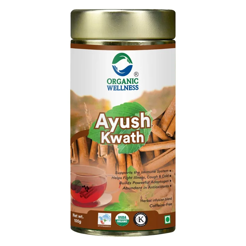 Organic Wellness Ayush Kwath Tea – AYUSH Ministry Formulation – Immunity Booster – 100 g Tin