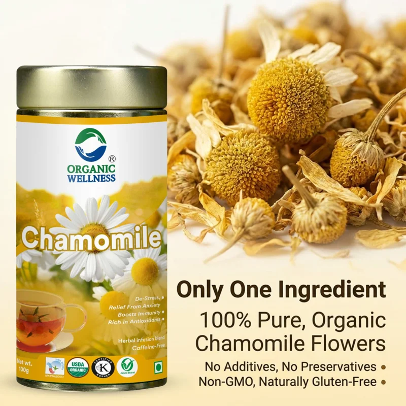 Organic Wellness Blossom Chamomile Tea – Calming & Sleep Support – 100 g Tin thumbnail