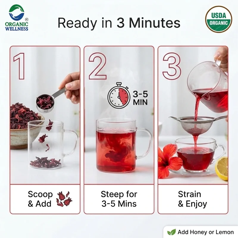 Organic Wellness Blossom Hibiscus Tea – Rich in Antioxidants – 100 g Tin thumbnail