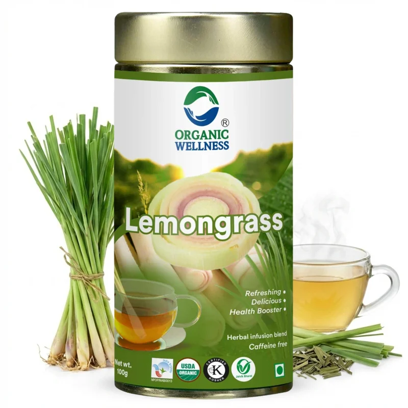 Organic Wellness Blossom Lemongrass Tea – Refreshing & Uplifting – 100 g Tin thumbnail