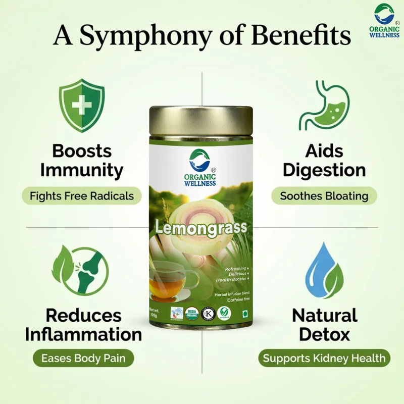 Organic Wellness Blossom Lemongrass Tea – Refreshing & Uplifting – 100 g Tin thumbnail