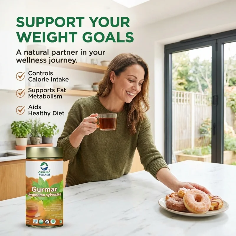 Organic Wellness Gurmaar Gymnema Sylvestre Tea – Certified Organic – Blood Sugar Support – 100 g Tin thumbnail