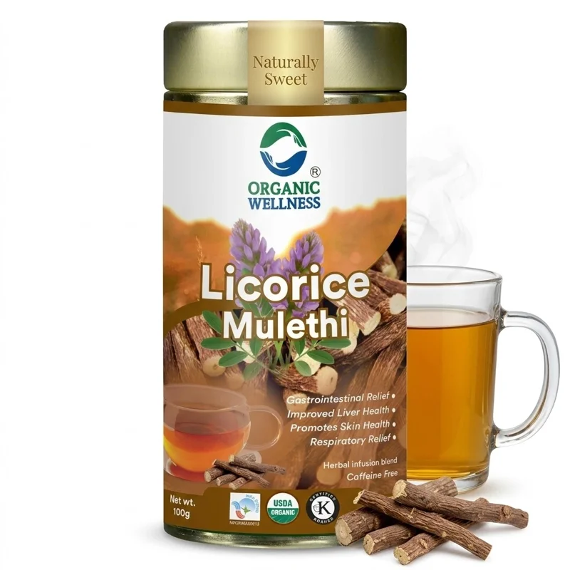 Organic Wellness Licorice Tea – Soothing & Digestive – Hand-Picked – 100 g Tin