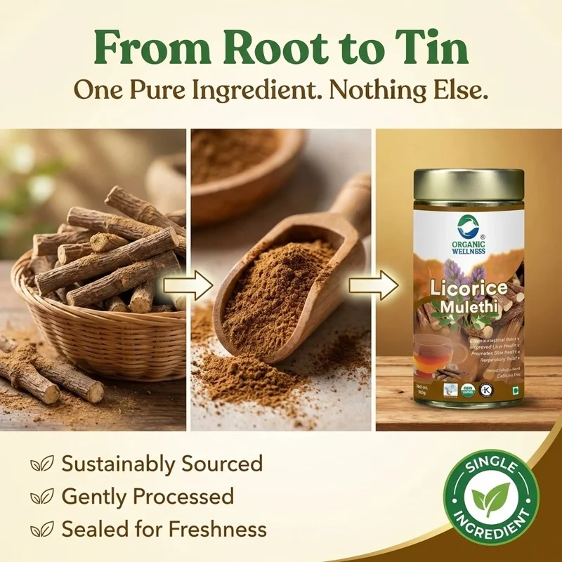 Organic Wellness Licorice Tea – Soothing & Digestive – Hand-Picked – 100 g Tin thumbnail
