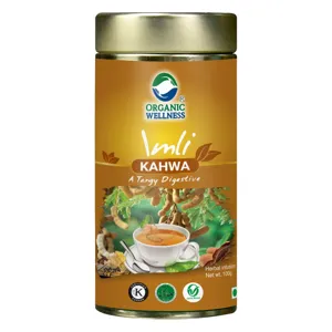Organic Wellness Imli Kahwa – Certified Organic – Tangy Tamarind Digestive Tea, Ginger & Black Salt – 100 g Tin
