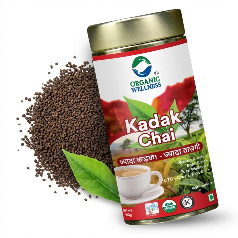 Organic Wellness Kadak Chai – CTC – Extra Strong Assam Black Tea – 100 g thumbnail