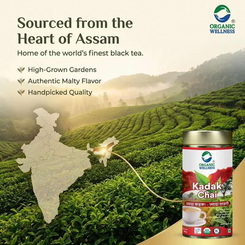 Organic Wellness Kadak Chai – CTC – Extra Strong Assam Black Tea – 100 g thumbnail