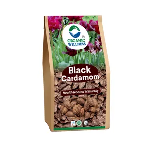 Organic Wellness Black Cardamom Whole (Badi Elaichi) – Smoky & Aromatic – 50 g