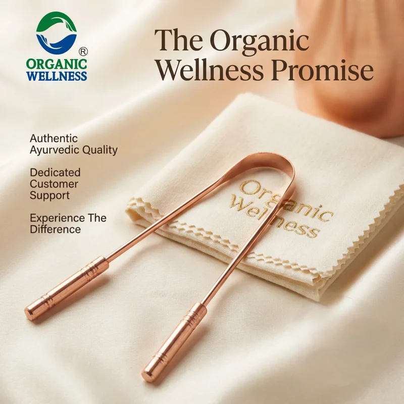Organic Wellness Pure Copper Tongue Cleaner – Anti-Microbial – Comfortable & Flexible Handle thumbnail
