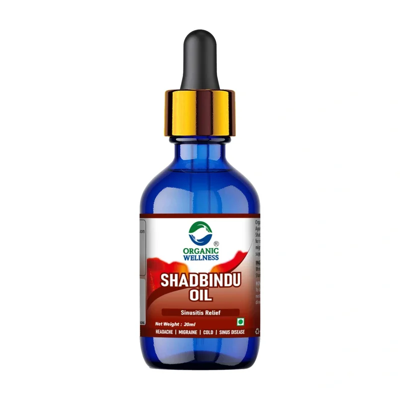 Organic Wellness Shadbindu Oil – Ayurvedic Sinusitis Relief – Bhringraj & Eranda Infused