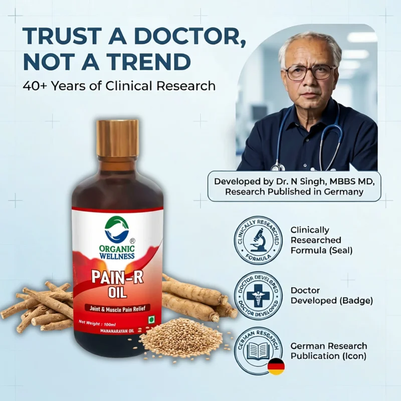 Organic Wellness Pain-R Oil – Certified Organic – Ayurvedic Pain Relief, Natural Herbal Blend – 100 ml thumbnail
