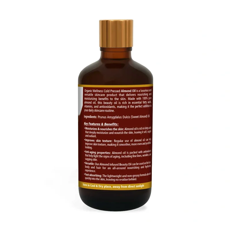 Organic Wellness Almond Cold Pressed Oil – Skin & Hair Nourishment – 100 ml thumbnail