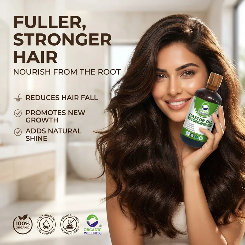 Organic Wellness Castor Oil – Cold-Pressed – Hair & Skin, Traditional – 100 ml thumbnail