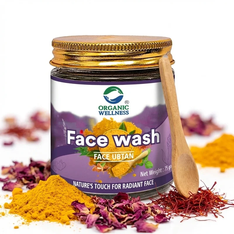 Organic Wellness Face Wash Ubtan – Traditional Ayurvedic Cleanser – 75 g