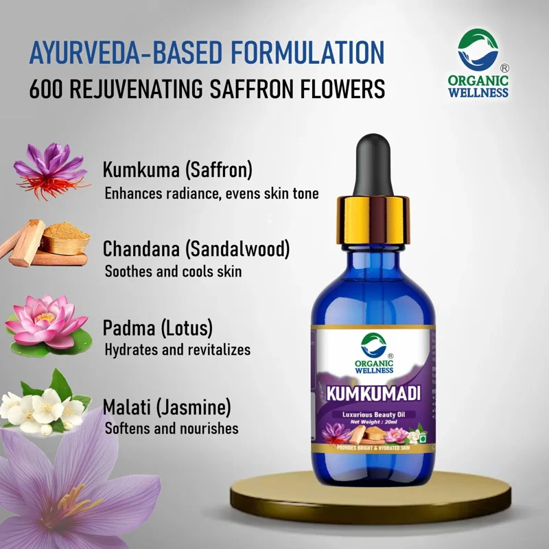 Organic Wellness Kumkumadi Oil – Ayurvedic Face Oil – Glowing Skin – 20 ml thumbnail