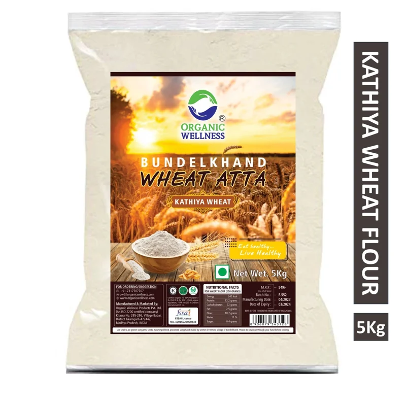 Organic Wellness Kathiya Wheat Atta – Emmer Wheat Flour – High Fiber & Diabetic Friendly – Certified Organic thumbnail