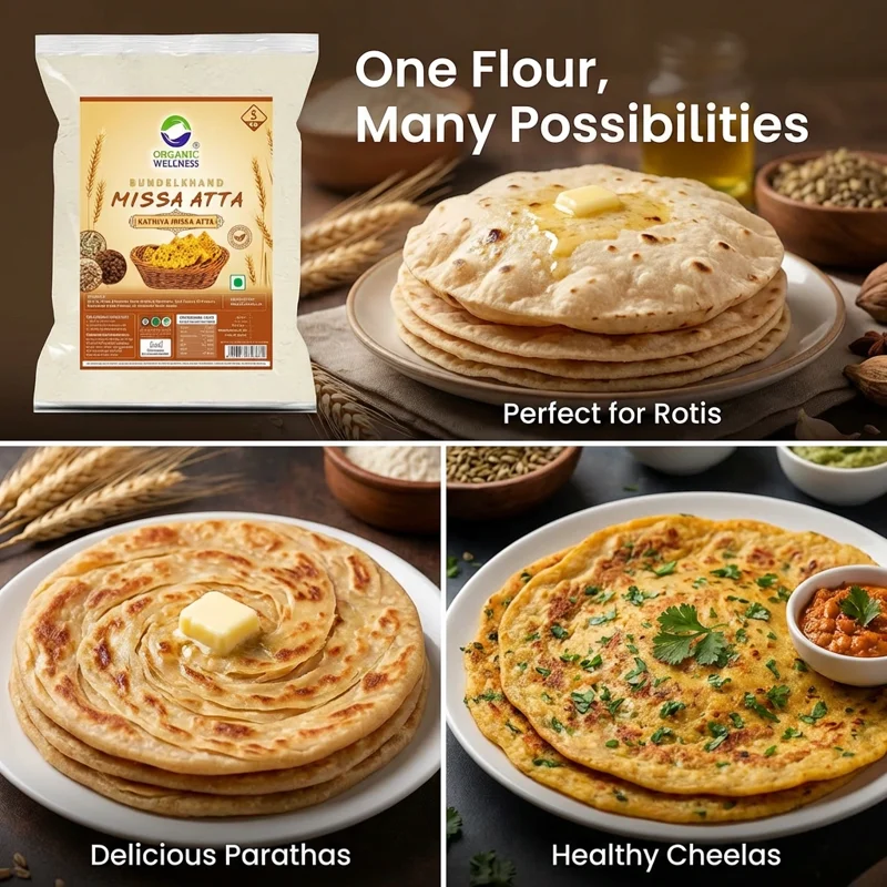 Organic Wellness Missa Atta (Missi Flour) – High Protein & Diabetic Friendly – 6 Grains – Certified Organic thumbnail
