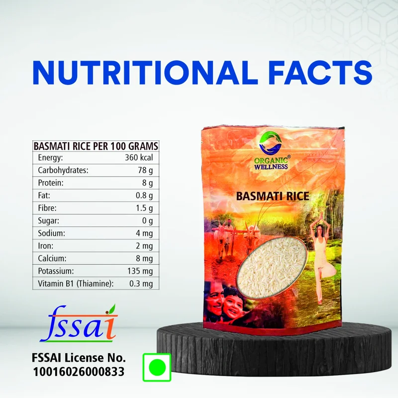 Organic Wellness Basmati Rice – Certified Organic, Long Grain – Gluten Free, Naturally Aromatic thumbnail