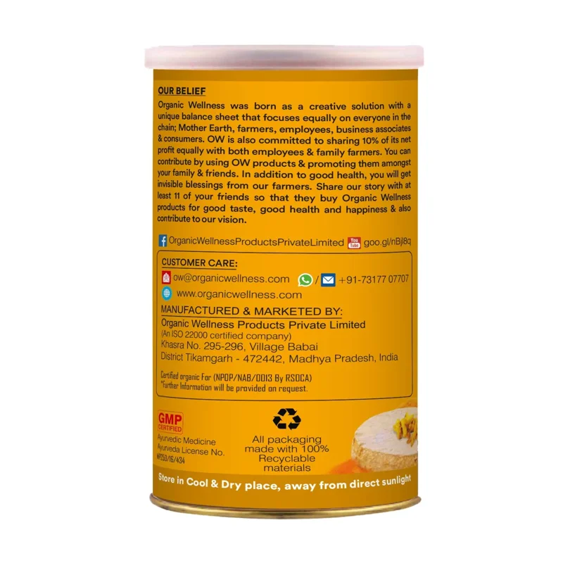 Organic Wellness Turmeric Powder – Certified Organic – 5% Curcumin, Anti-Inflammatory – 100 g thumbnail
