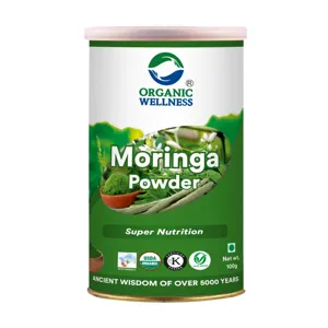 Organic Wellness Moringa Powder (Sahjan) – Certified Organic – Rich in 90+ Nutrients, Superfood – 100 g