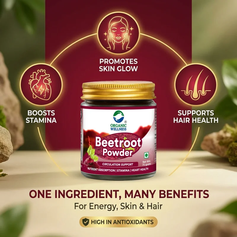 Organic Wellness Beetroot Powder – Certified Organic – Circulation & Stamina Support – 75 g thumbnail