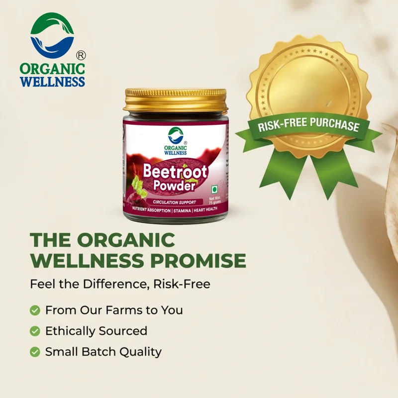 Organic Wellness Beetroot Powder – Certified Organic – Circulation & Stamina Support – 75 g thumbnail